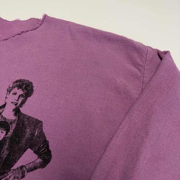 Vintage Anne Murray Sweatshirt Adult Large 23.5x27.5 Purple Cut Neck Singer Tour - Picture 6 of 10